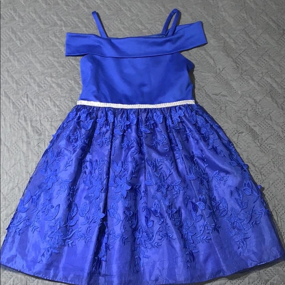 Girls Royal Blue Elegant Dress